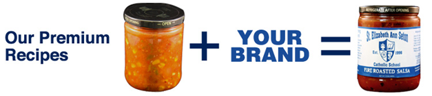 our premium recipes + your brand combination graphic