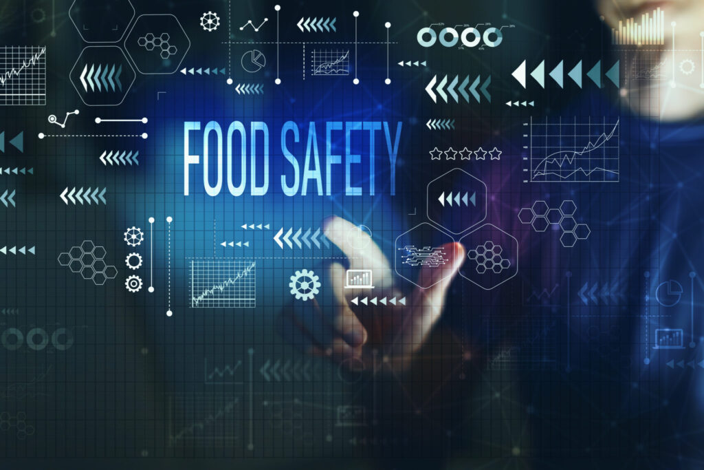 Technology graphic that says 'Food Safety'