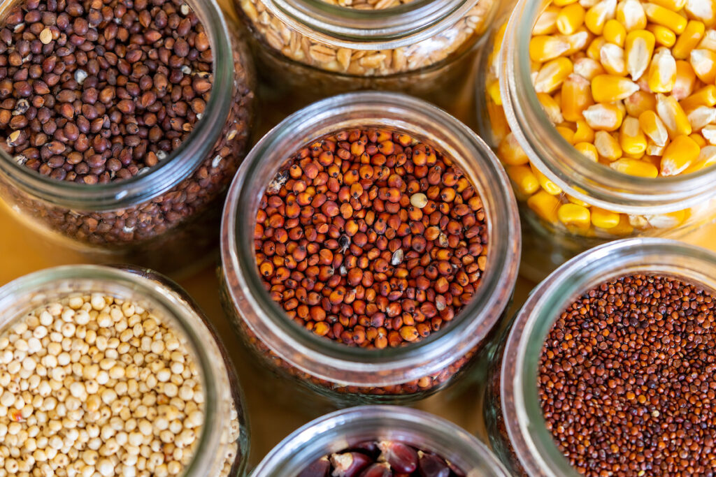 Jars of grains