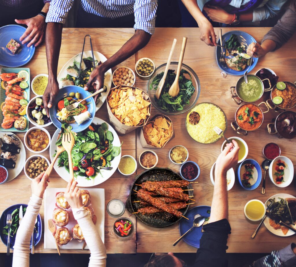Stock image of a family dinner